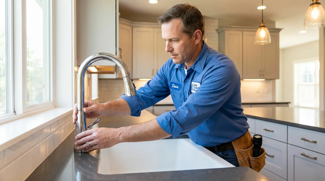 Kitchen faucet installation by Johns Plumbing LLC in Delano