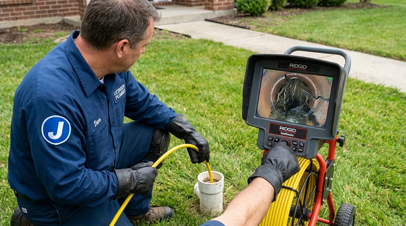 Sewer camera inspection being performed by Johns Plumbing LLC in Delano